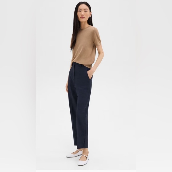 Theory Pants - Theory High-Waist Straight-Leg Wool Dress Pant Nocturne Navy Women’s size 12